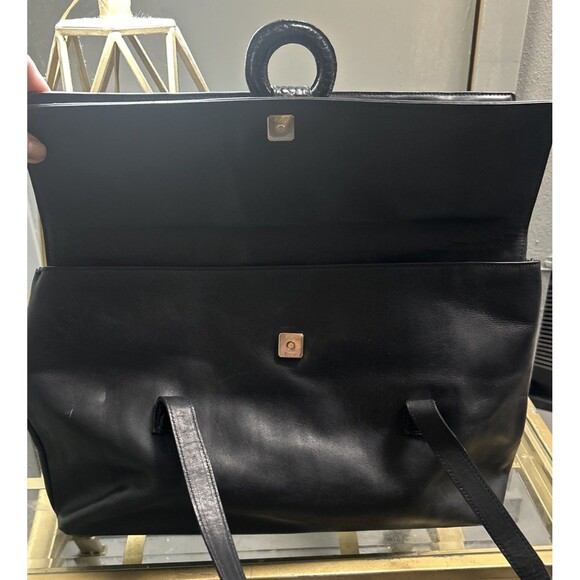 Vintage Fendi for Neiman Marcus Black Leather Patent Leather Shoulder Bag Rare - Picture 4 of 15